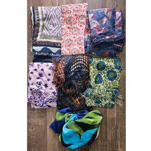 LOT of 7 Lightweight Scarves Bundle
